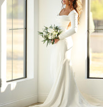 Load image into Gallery viewer, Free-Form Bridal Bouquet in White and Forest Green, Simple & Elegant Wedding Bouquet