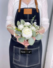 Load image into Gallery viewer, Free-Form Toss Bouquet in White & Sage, Romantic Wedding Bouquet