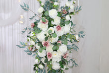 Load image into Gallery viewer, Wedding Arch Flowers in Dusty Pink & White , Elegant Outdoor Ceremony Décor