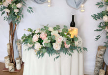 Load image into Gallery viewer, Wedding Arch Flowers in Peach & Blush, Rustic Backdrop Ceremony Décor