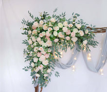 Load image into Gallery viewer, Wedding Arch Flowers in Peach & Blush, Rustic Backdrop Ceremony Décor