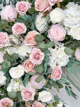 Load image into Gallery viewer, Wedding Arch Flowers in Dusty Pink & White, Romantic Ceremony Backdrop Décor