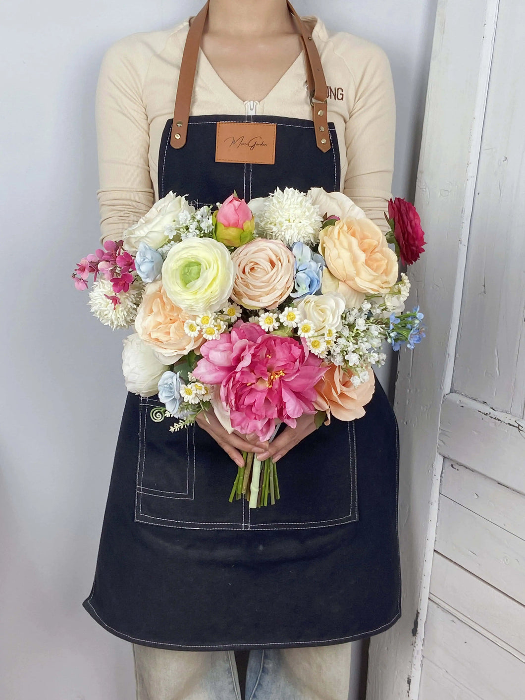 Free-Form Bridal Bouquet in Spring Color, Wildflowers Boho Wedding Bouquet