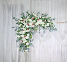 Load image into Gallery viewer, Wedding Arch Flowers in Dusty Pink &amp; White , Elegant Outdoor Ceremony Décor
