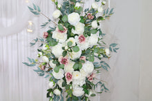 Load image into Gallery viewer, Wedding Arch Flowers in Dusty Pink &amp; White , Elegant Outdoor Ceremony Décor
