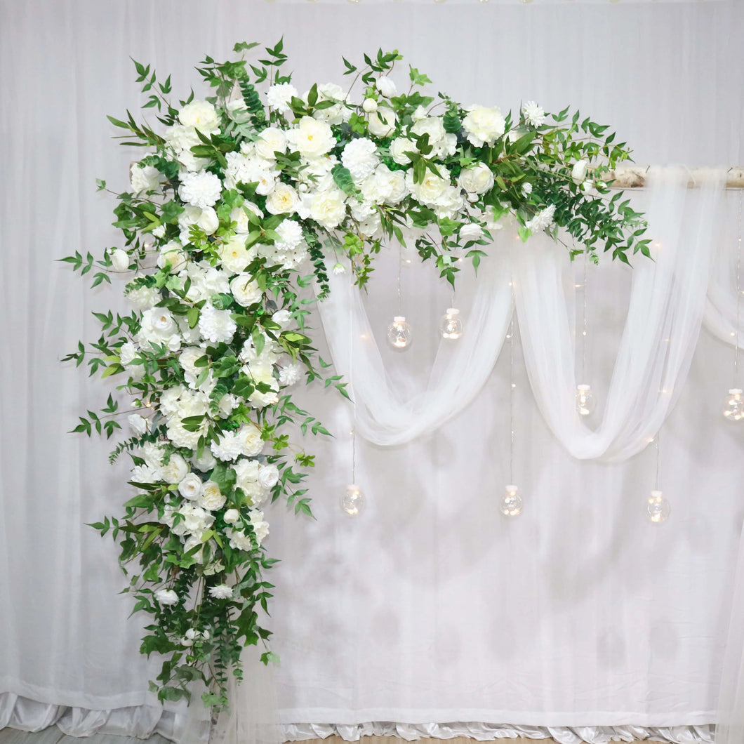 Wedding Arch Flower in Boho White and Sage Artificial Flower Swag