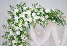 Load image into Gallery viewer, Wedding Arch Flower in Boho White and Sage Artificial Flower Swag
