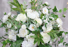 Load image into Gallery viewer, Wedding Arch Flower in Boho White and Sage Artificial Flower Swag
