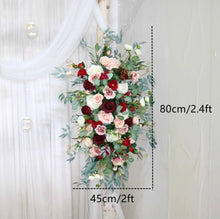 Load image into Gallery viewer, Wedding Arch Flowers in Burgundy &amp; Blush,  Stunning Ceremony Backdrop Décor
