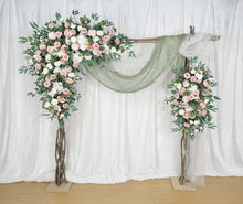 Load image into Gallery viewer, Wedding Arch Flowers in Dusty Pink &amp; White, Romantic Ceremony Backdrop Décor
