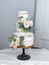 Load image into Gallery viewer, Wedding Cake Topper Flowers in Dusty Pink &amp; White, Set of 2 Floral Party Cake Decoration

